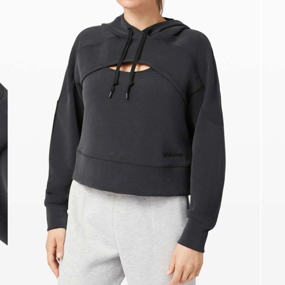 lululemon athletica Tops - Lululemon Get Centred Crop Hoodie Black (First Release)